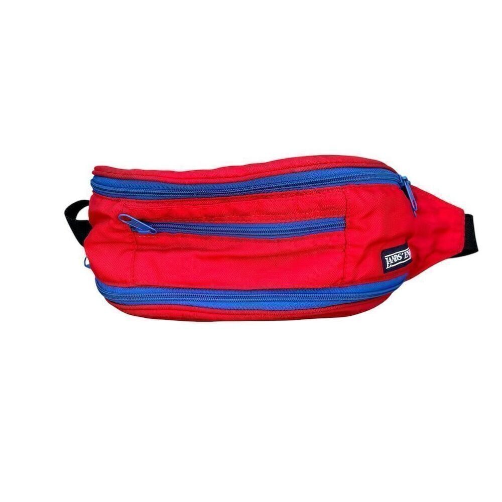 Vintage Lands' End Fanny Pack Multi-Color 3-Pocket‎ Casual Waist Bag